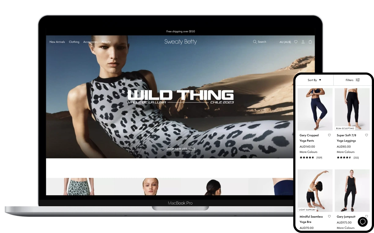 Sweaty Betty website and mobile