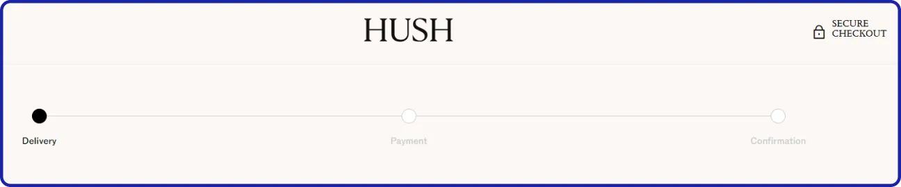 Hush's checkout experience